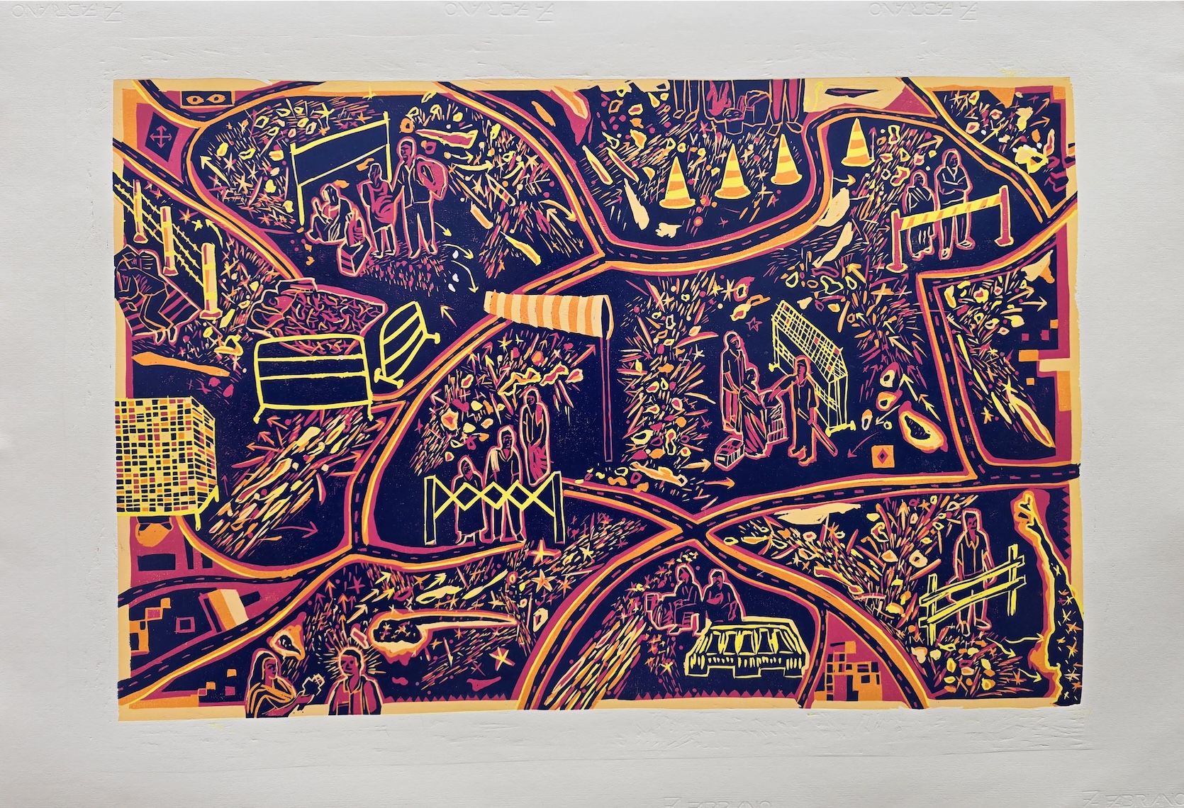 Anilakumar Govindappa, woodcut, contemporary art, spaces